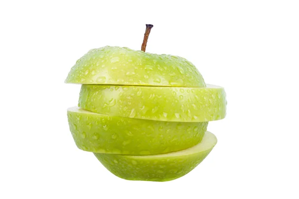 Green apple, isolated on white background — Stock Photo, Image