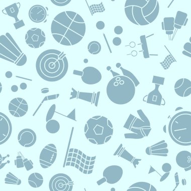 Sport - Grafik tasarımı için siluet tipi sporların vektör arkaplanı (kusursuz desen)