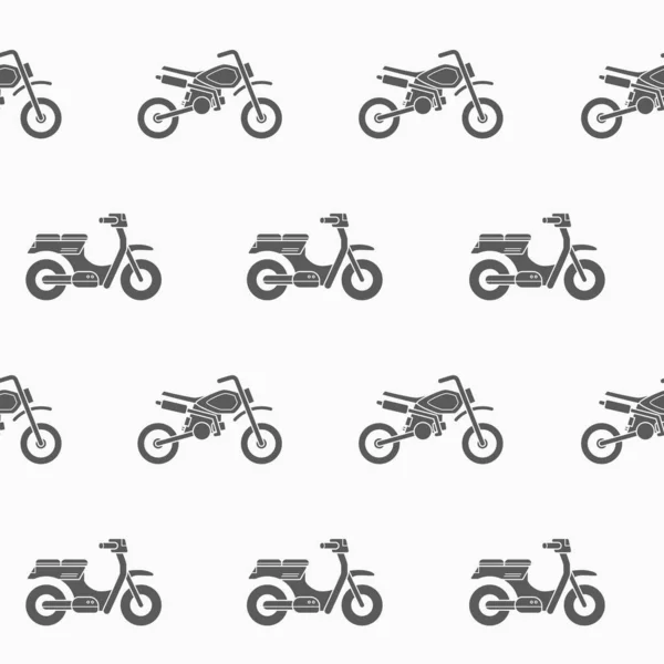 Wrapping Paper Seamless Pattern Motor Scooter Symbols Vector Graphic Design — Stock Vector