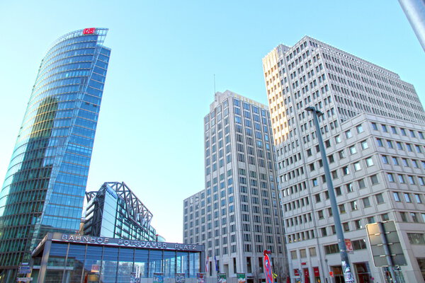 Potsdamer Platz And Railway Station In Berlin, Germany