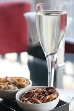 Glass of champagne indoors