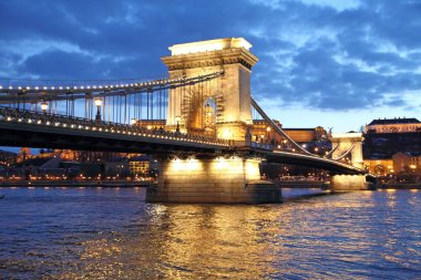 A landscape of Budapest at night