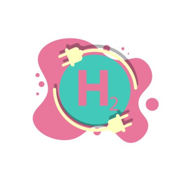 Hidrojen otomobil yakıtı konsepti. H2 istasyon işareti. Hidrojen yakıt hücresi aracı sıfır emisyonla çevre dostu.