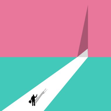 İş ya da kariyer fırsatları yolda. Yeni iş, başarı, hırs ve motivasyonun sembolü. Vektör illüstrasyonu