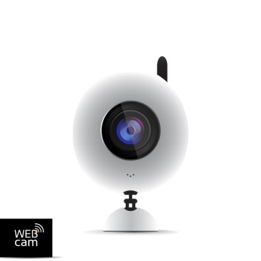 Beyaz bir arka planda beyaz örümcek ağı fotoğraf makinesi