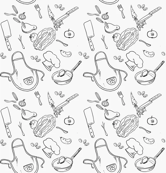 Seamless pattern on a theme kitchen — Stock Photo, Image