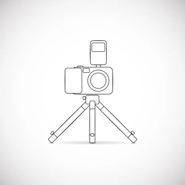 Camera, line drawing — Stock Photo, Image