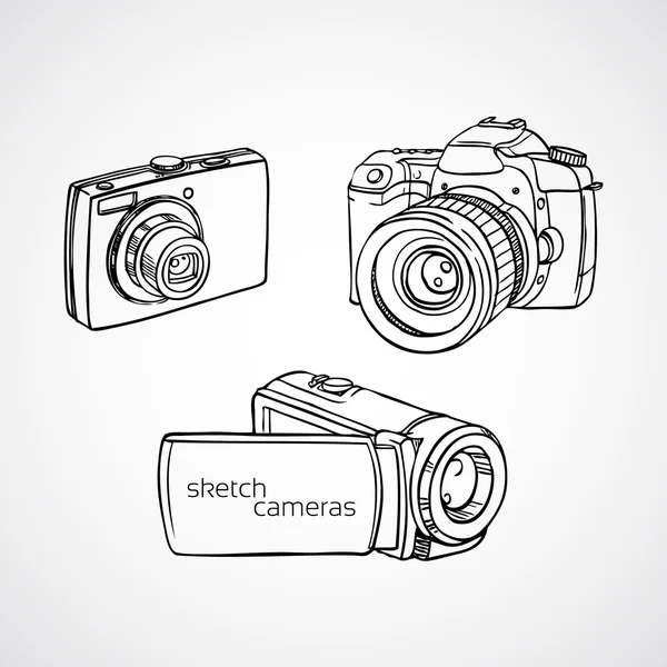 Hand drawn cameras — Stock Photo, Image