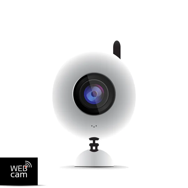 Bílé webové kamery na bílém pozadí — Stock fotografie