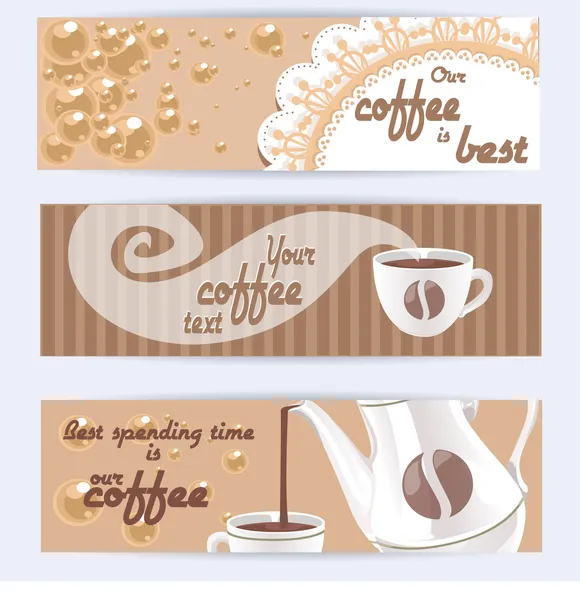 Banner horizontal con café - para su negocio — Foto de Stock