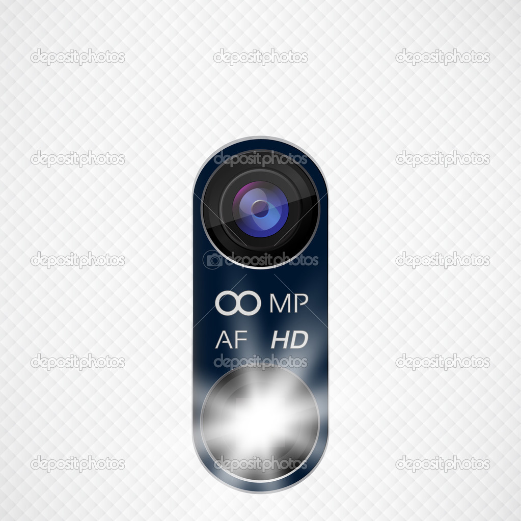 Digital photo camera. on a white textured background