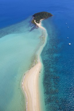 Aerial landscape tropical island Whitsundays clipart