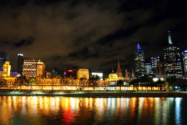 Melbourne City w nocy — Zdjęcie stockowe