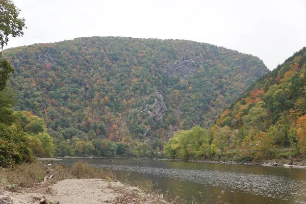 View Delaware Water Gap Scenery Fall Foliage Hardwick Township New — Stock Photo, Image