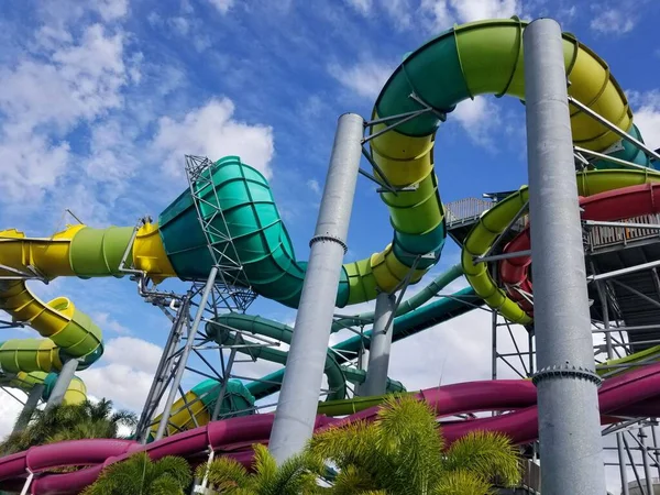 Tampa Flórida Eua Novembro 2021 Passeios Coloridos Água Adventure Island — Fotografia de Stock