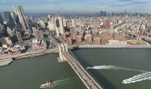 New York City December 2021 Stunning Aerial View Bridge Skyscrapers — Fotografia de Stock