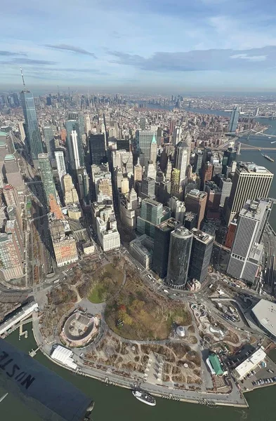 Nova Iorque Eua Dezembro 2021 Vista Aérea Arranha Céus Manhattan — Fotografia de Stock