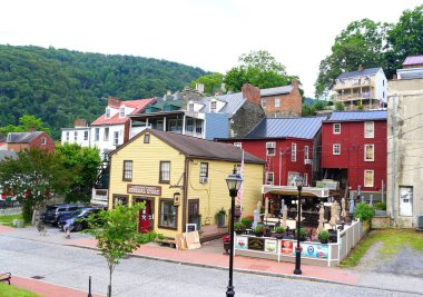 Harpers Ferry, West Virginia, U.S.A - August 22, 2021 - The view of the residential and commercial buildings during the day