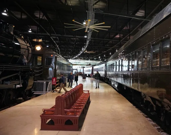 Strasburg Pensilvânia Eua Março 2022 Vista Dentro Terminal Trem Locomotivo — Fotografia de Stock