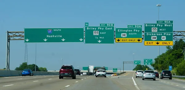 Теннессі Сша Червня 2022 Вид Дорожні Знаки Interstate Південь Нашвілла — стокове фото