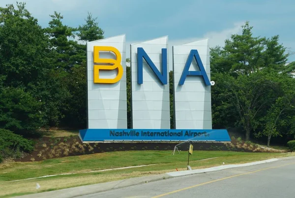 Tennessee June 2022 Sign Entrance Nashville International Airport —  Fotos de Stock
