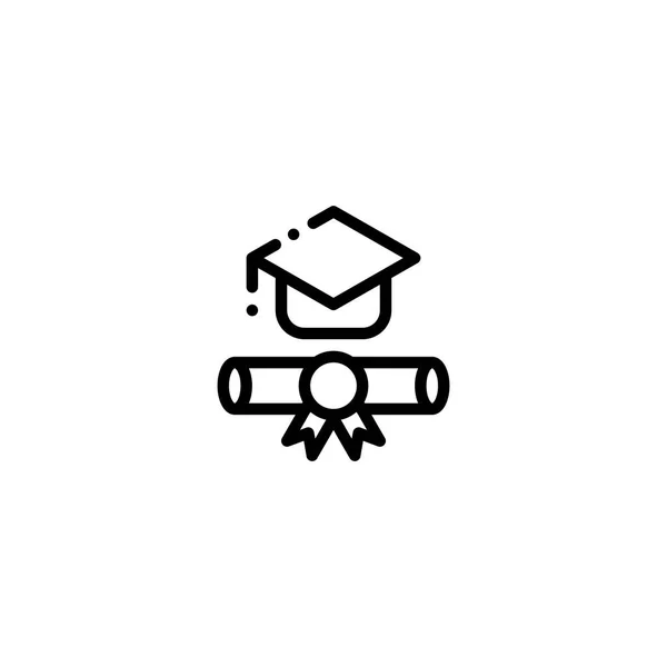 Graduation Program School Outline Icon Logo Illustration — Stock Vector