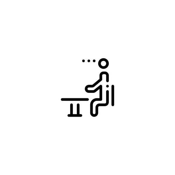 Siéntate Estudiar Aprender Esquema Icono Logo Ilustración — Vector de stock