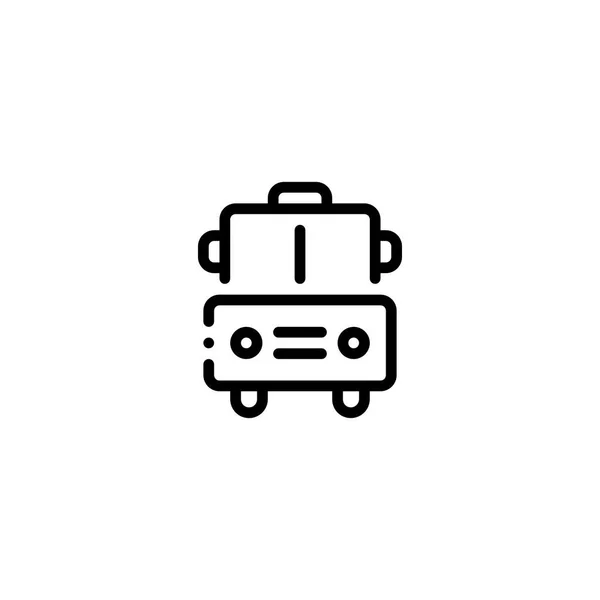 Транспорт Школьных Автобусов Контур Икона Логотип Иллюстрация — стоковый вектор