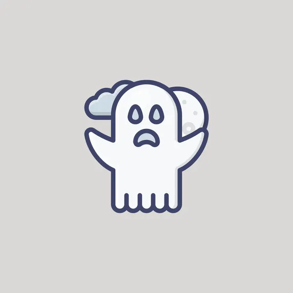 Spooky Ghost Заповнені Контурів Icon Logo Ілюстрацій — стоковий вектор