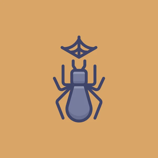 Spinnennetz Animal Attack Gefüllte Umrisse Icon Logo Und Illustration — Stockvektor