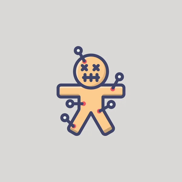 Cursed Voodoo Puppet Filled Outline Icon Logo Illustration — стоковий вектор