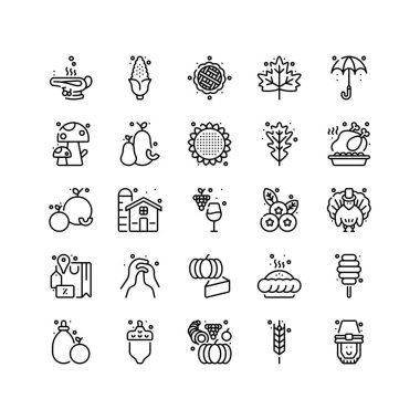 Şükran Günü yemeğinin ana hatları Simge, Logo ve illüstrasyon