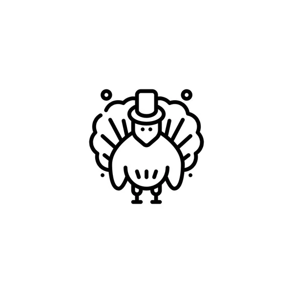 Djur Fågel Kyckling Turkiet Kontur Ikonen Logotyp Och Illustration — Stock vektor