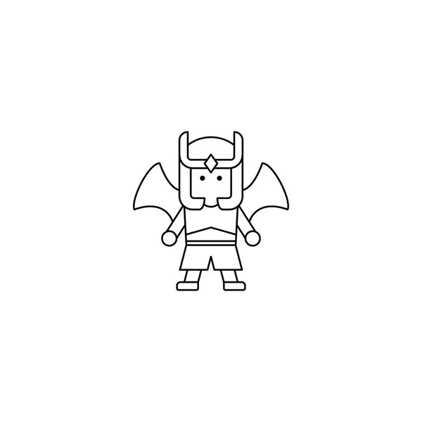 Warrior Knight Мужской Контур Икона Логотип Иллюстрация — стоковый вектор