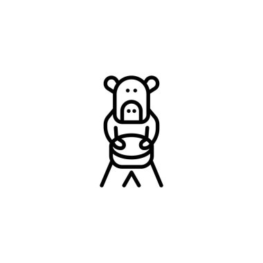 Ayı Kostümü Maskot Kuklası taslak biçim simgesi ve illüstrasyon