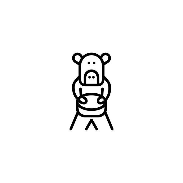 Bear Costume Mascot Puppet Outline Style Icon Illustration — 스톡 벡터