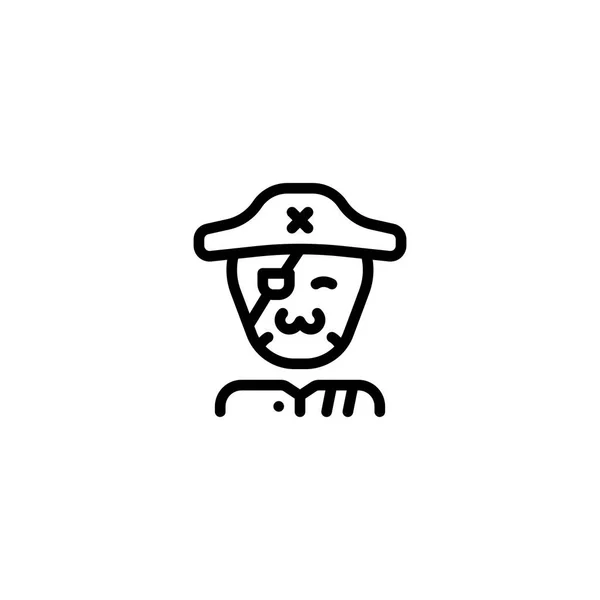 Bandit Captain Pirate Outline Icon Logo Illustration — Stock Vector