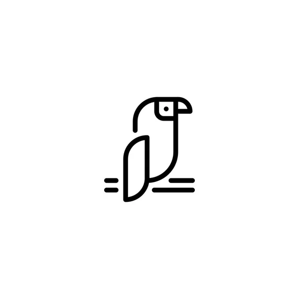 Bird Parrot Outline Icon Logo Illustration — 스톡 벡터