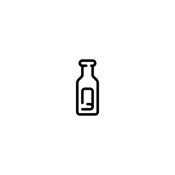 Bottle Help Message Outline Icon Logo Illustration — Vetor de Stock