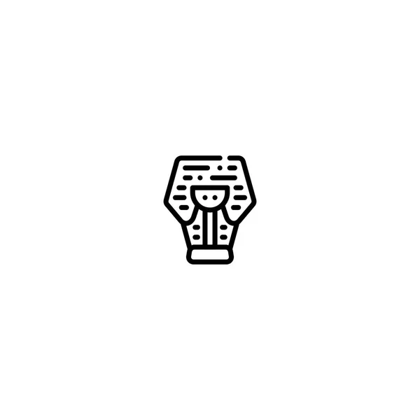 Ancient Mummy Tomb Outline Style Icon Illustration — Wektor stockowy