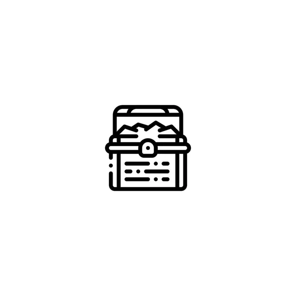 Treasure Chest Gold Outline Style Icon Illustration — Wektor stockowy