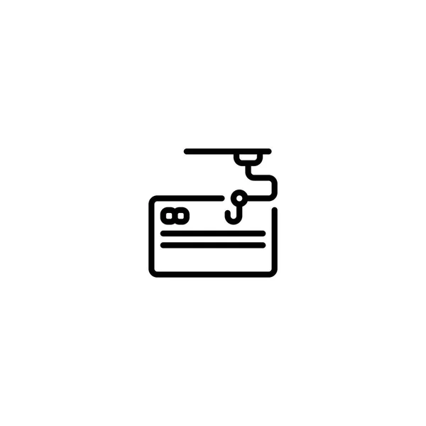 Fishing Karty Kredytowej Bankowości Zarys Ikona Logo Ilustracja — Wektor stockowy
