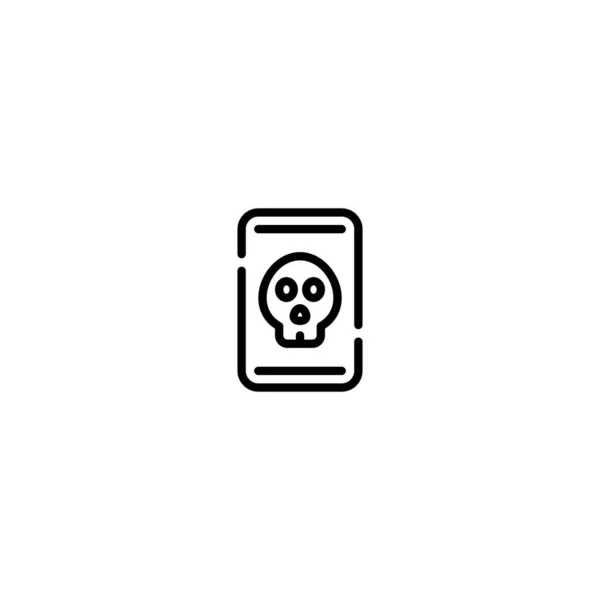 Εγκλήματος Κρανίο Smartphone Περίγραμμα Εικονίδιο Λογότυπο Και Εικονογράφηση — Διανυσματικό Αρχείο