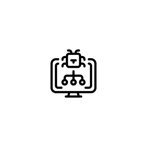 Σφάλμα Υπολογιστή Hack Trojan Περίγραμμα Εικονίδιο Λογότυπο Και Εικονογράφηση — Διανυσματικό Αρχείο