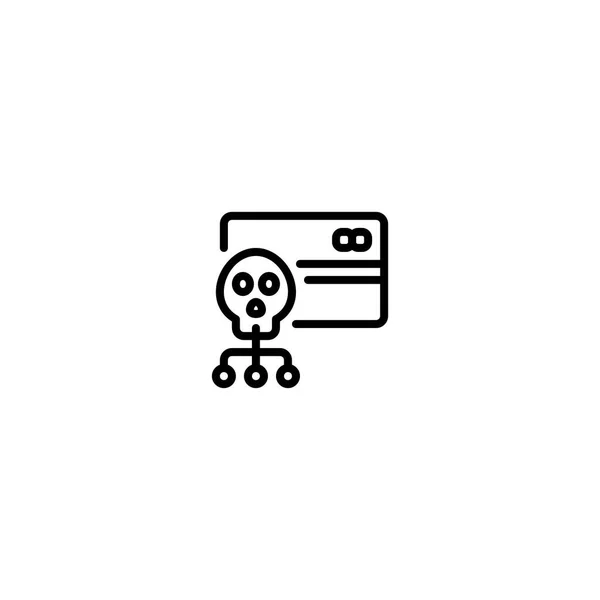 Kreditní Karta Hacker Osnova Ikona Logo Ilustrace — Stockový vektor