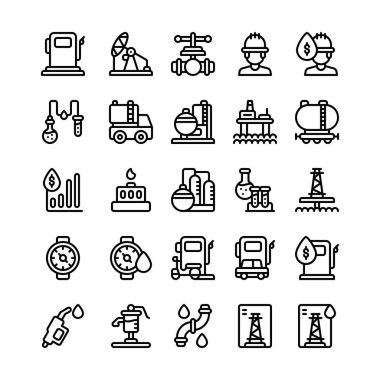 Gaz ve Petrol Sanayii ana hatları biçim simgesi ve illüstrasyon