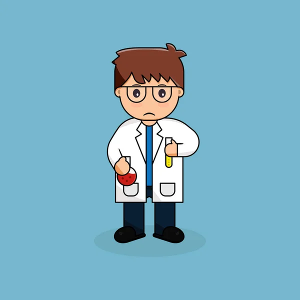 Researcher Scientist Lab Chemistry Icon Logo Illustration — Stock vektor