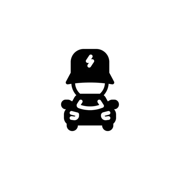 Технічний Механік Електричний Ремонт Автомобіля Glyph Icon Logo Ілюстрація — стоковий вектор