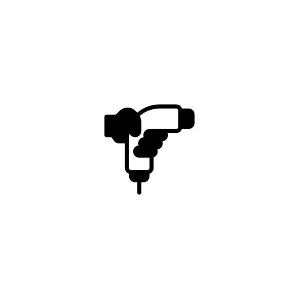 Charging Electric Car Plug Socket Glyph Icon Logo Illustration — Stock Vector