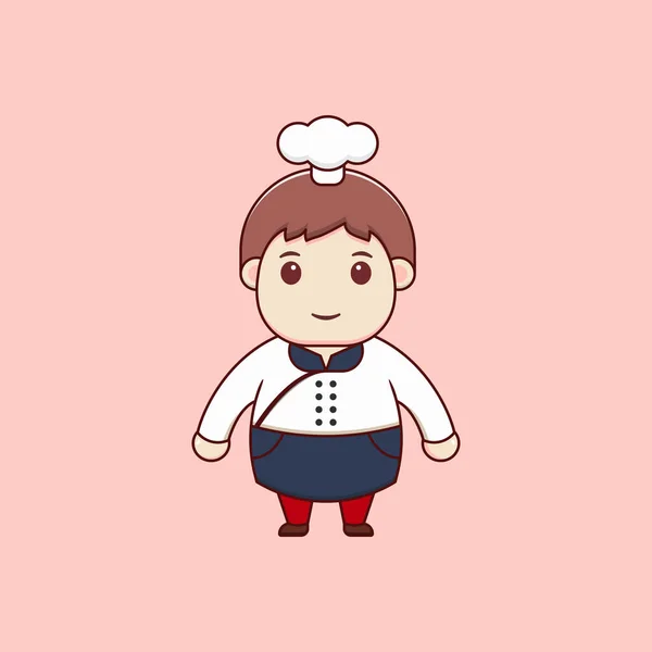 Cute Chef Restaurant Cooking Fun Illustration — Wektor stockowy